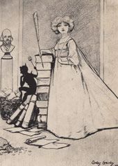 Drawing of Mavis Clare, the heroine of 'In The Sorrows of Satan'
