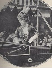 Photograph of Marie Corelli in an open carriage