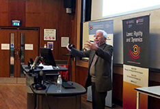 Professor delivering Haworth Lecture at the University of Birmingham's School of Chemistry