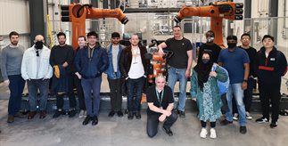 The Sustainable Robotics Team gather at the Birmingham Energy Innovation Centre