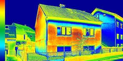 A thermal scan of a house