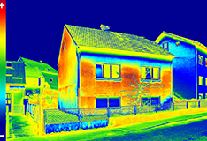 Thermal image scan of a house