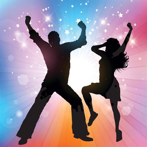 Two People Disco Silhouette Image