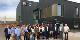 The participants of CIP Cohort Two gather outside the Birmingham Energy Innovation Centre