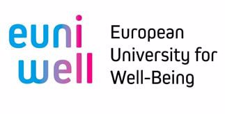 The EUniWell Logo - pink and blue text.