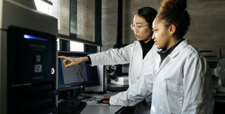 Researchers working in a lab