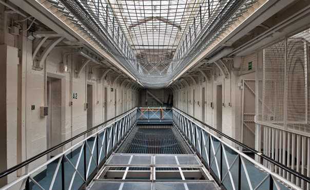 Perspective shot of a prison