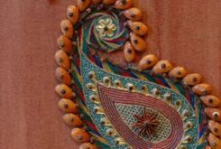 A Rangoli Pattern Using Fabric and Beads