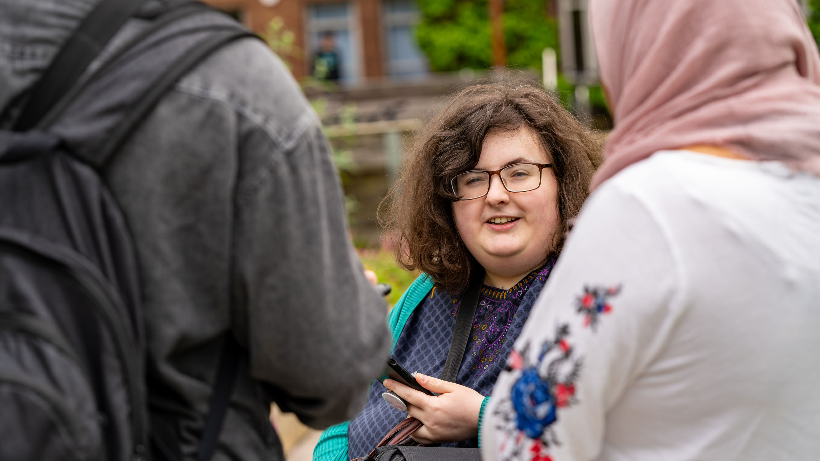 student using a smartphone
