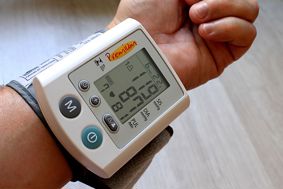 blood pressure monitor on wrist