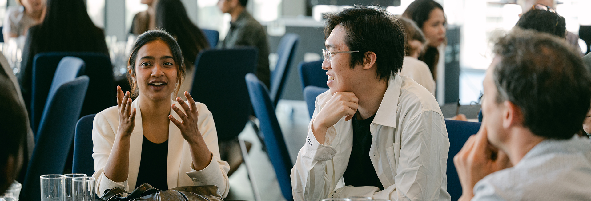 People talking around a table