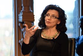 Jocelyne Cesari speaking at an event