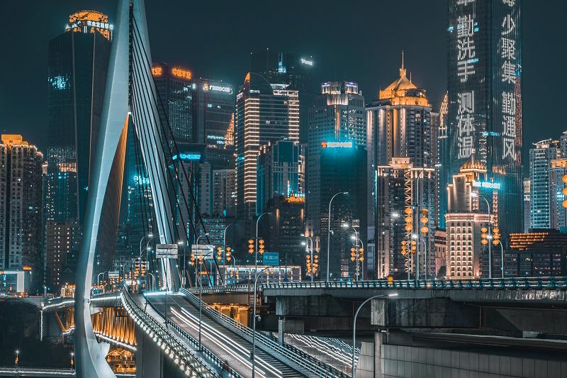 Chinese city at night