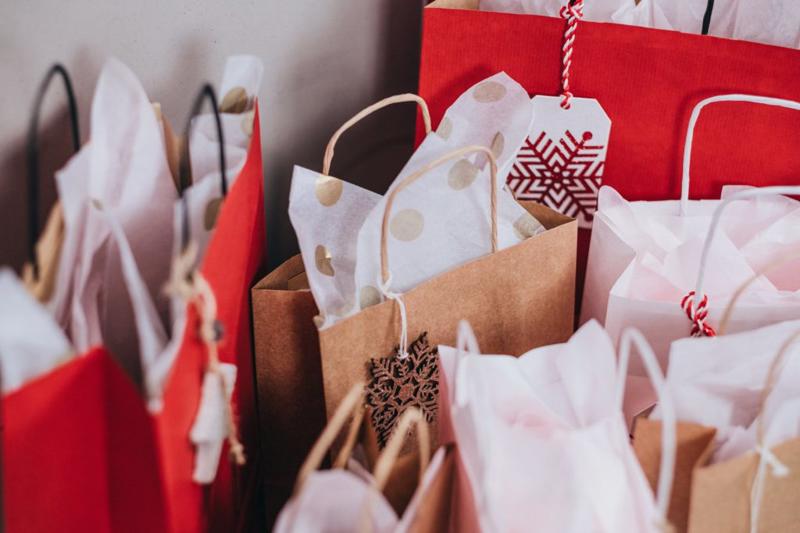Christmas parcels and gift bags