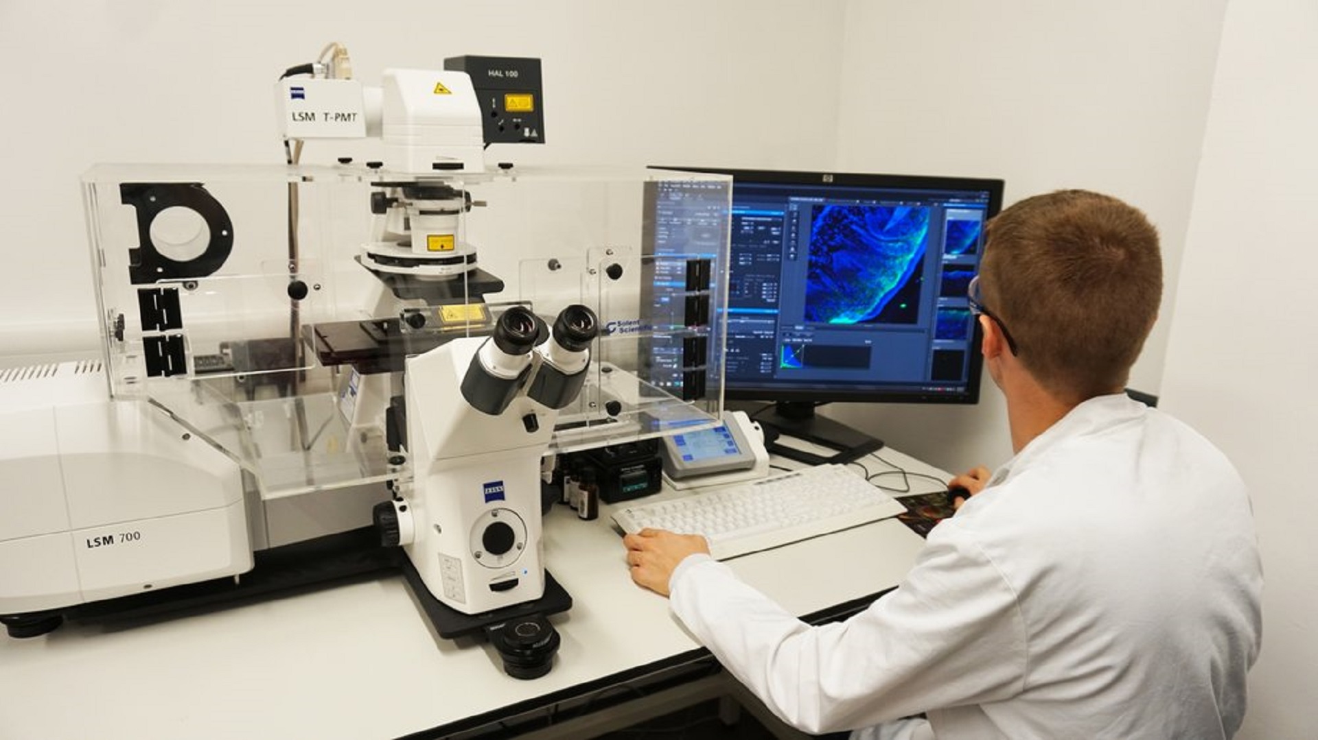 dentist working on equipment