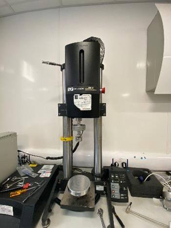 Instron 5800 set up in the lab