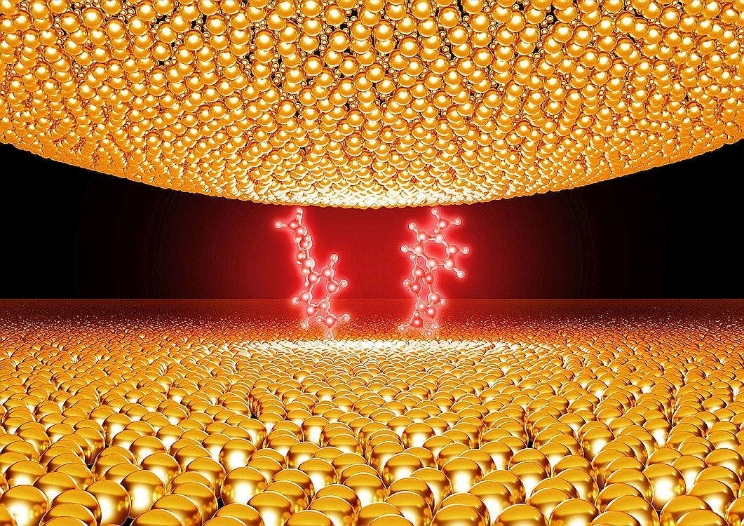 Molecule in a plasmonic particle on mirror nanocavity