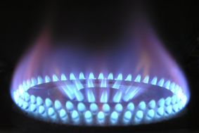 Gas flame on a stove 