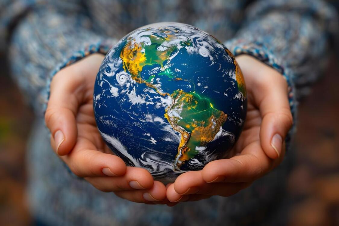 Hands holding planet Earth