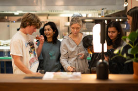 Ash and other DASA students in Harborne Food School for Sudanese Kitchen nights 