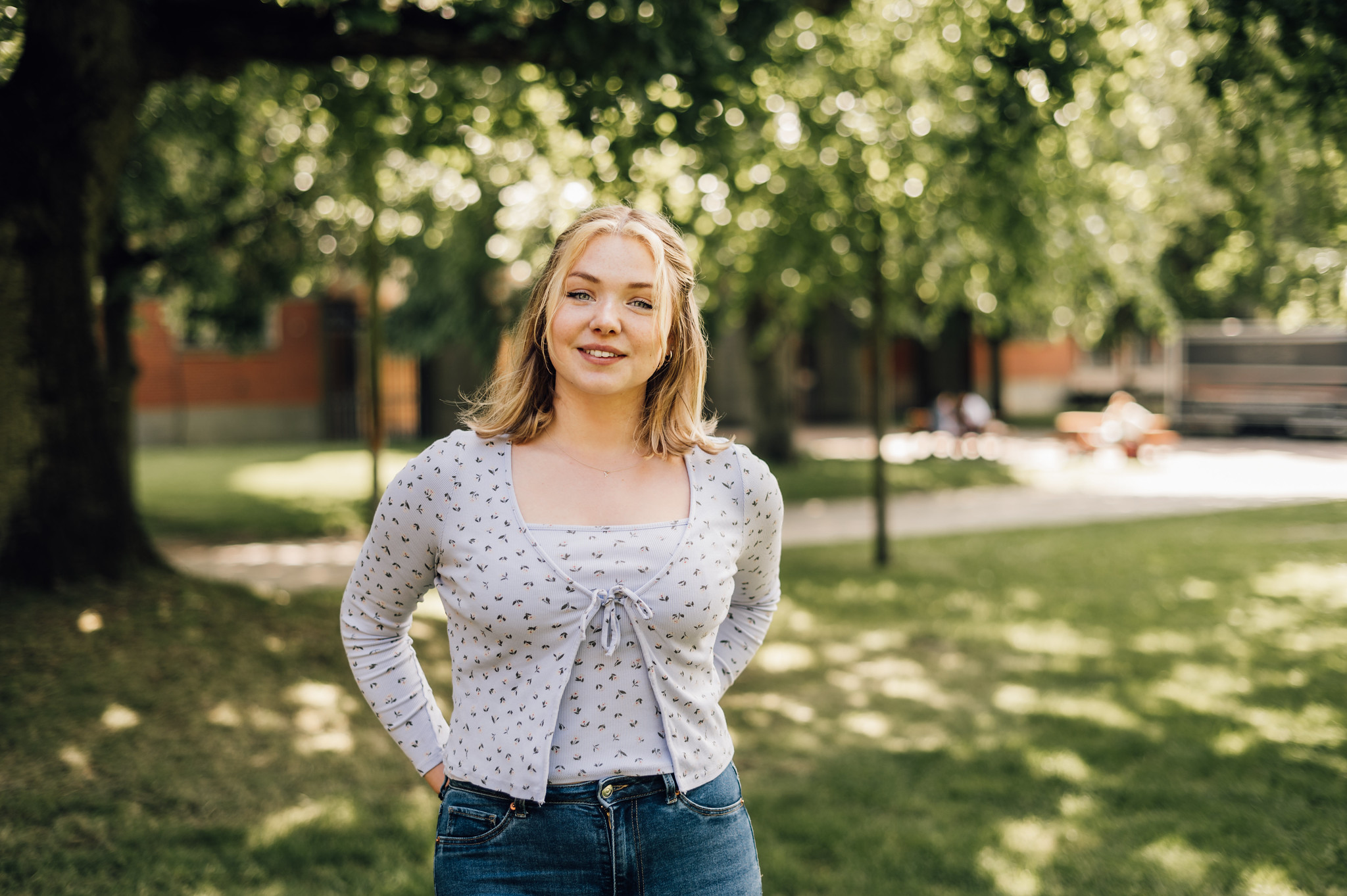 Student Vanessa standing in the Green Heart space at the University of Birmingham