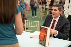 Dr Chris Laoutaris at his book signing at the 2023 Hay Festival this year.