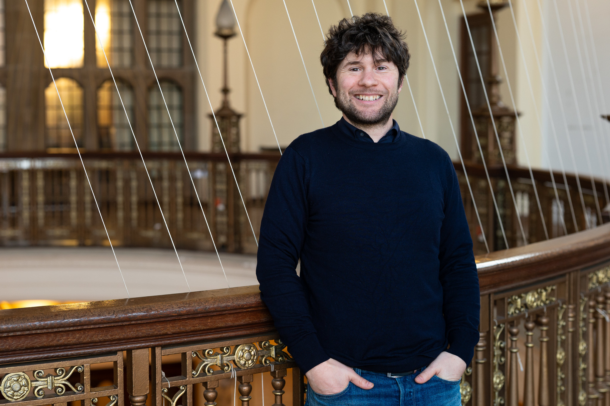 Dr Francesco Ripanti in the University of Birmingham's Aston Webb Rotunda