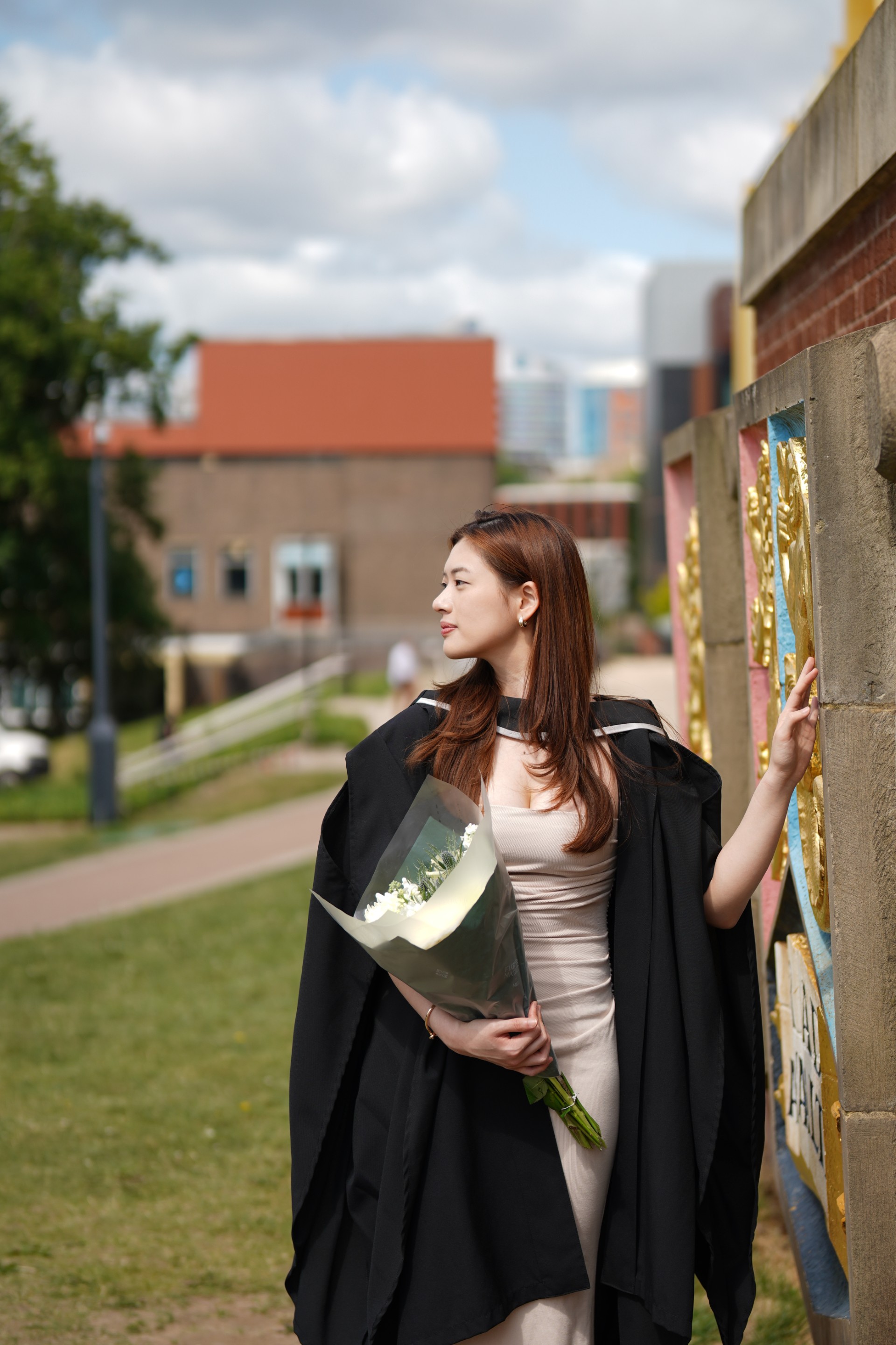 Areti looking out to campus