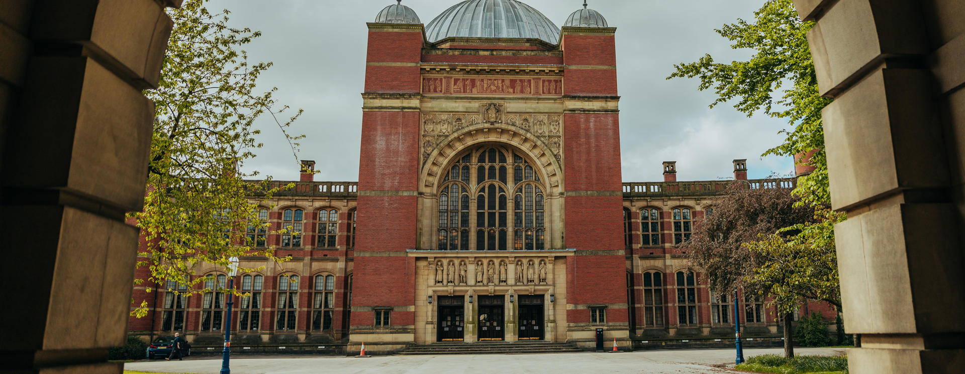 A view of the Aston Webb entrance on the University of Birmingham campus