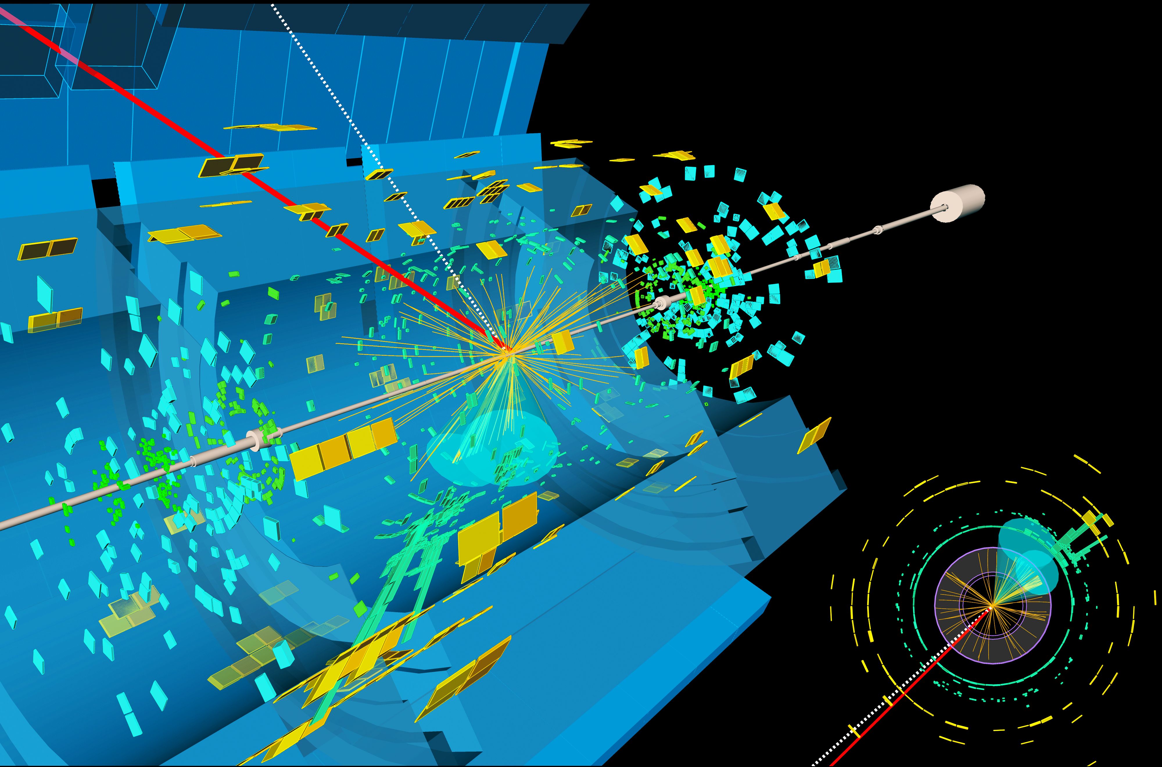 Cylindrical shapes with lines and exploded coloured blocks on a black background