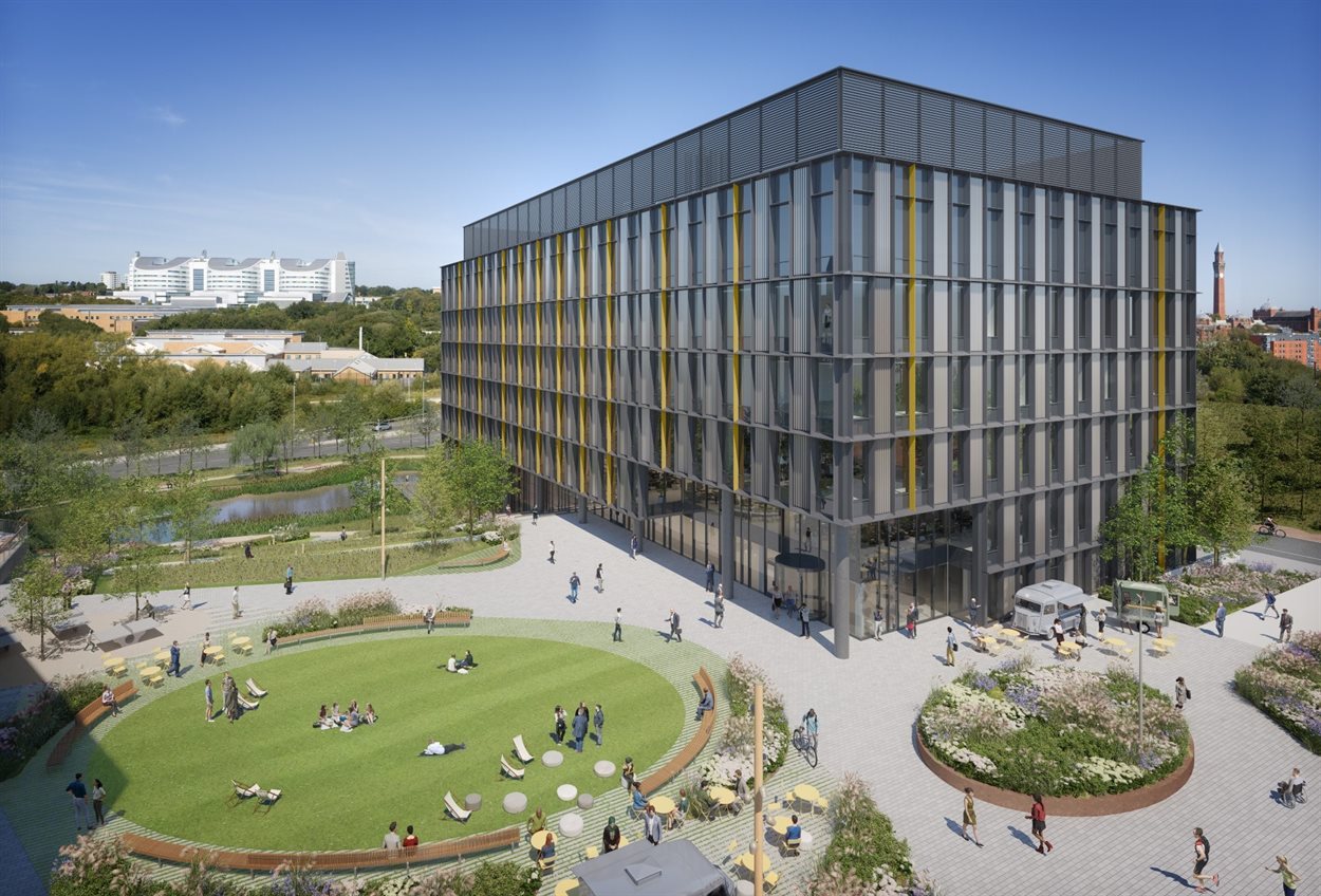 An artists impression of the Birmingham Health Innovation Campus