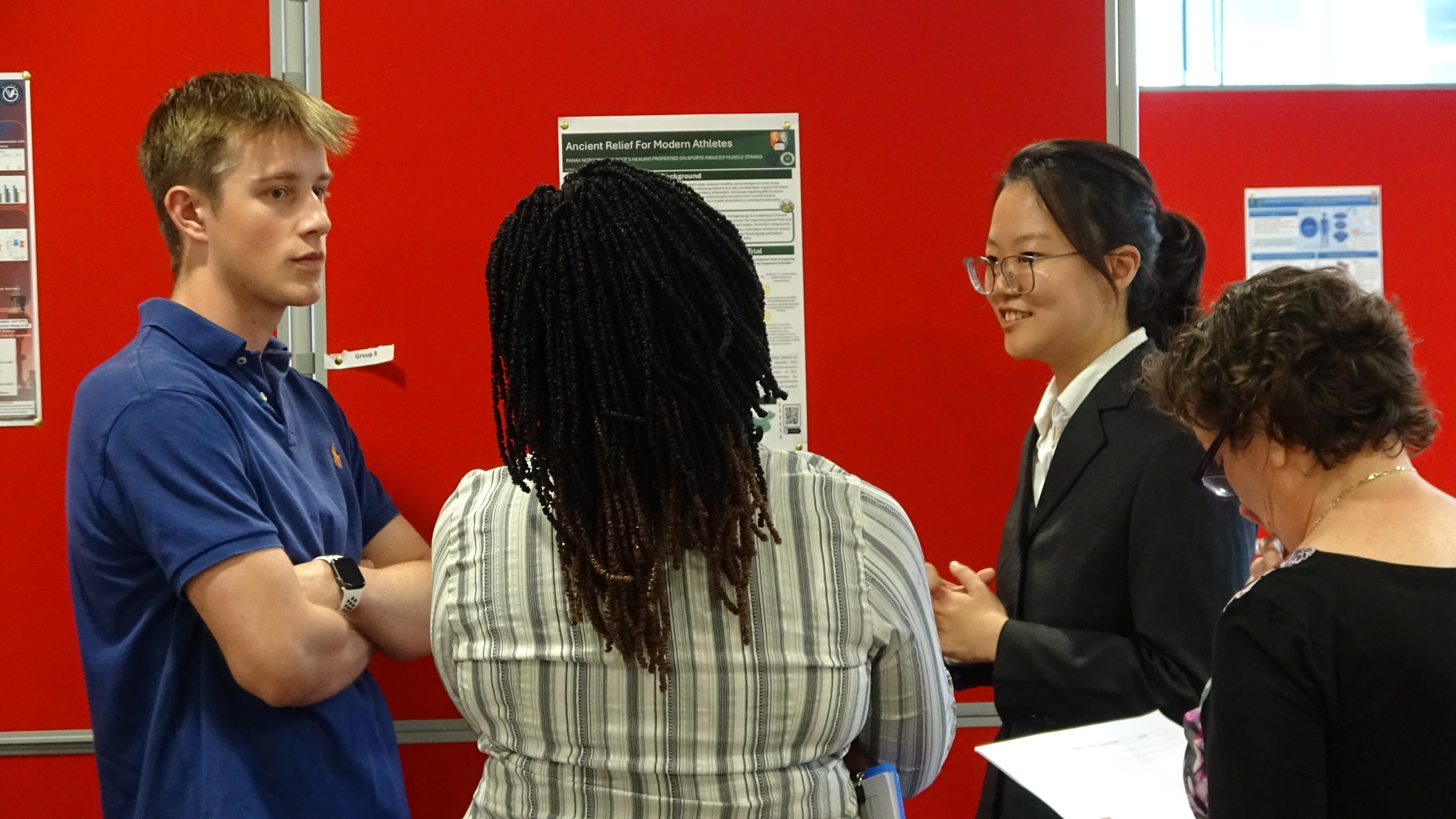 Summer school students presenting their academic work