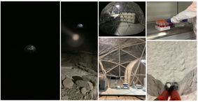 Collage of images from the underground laboratory