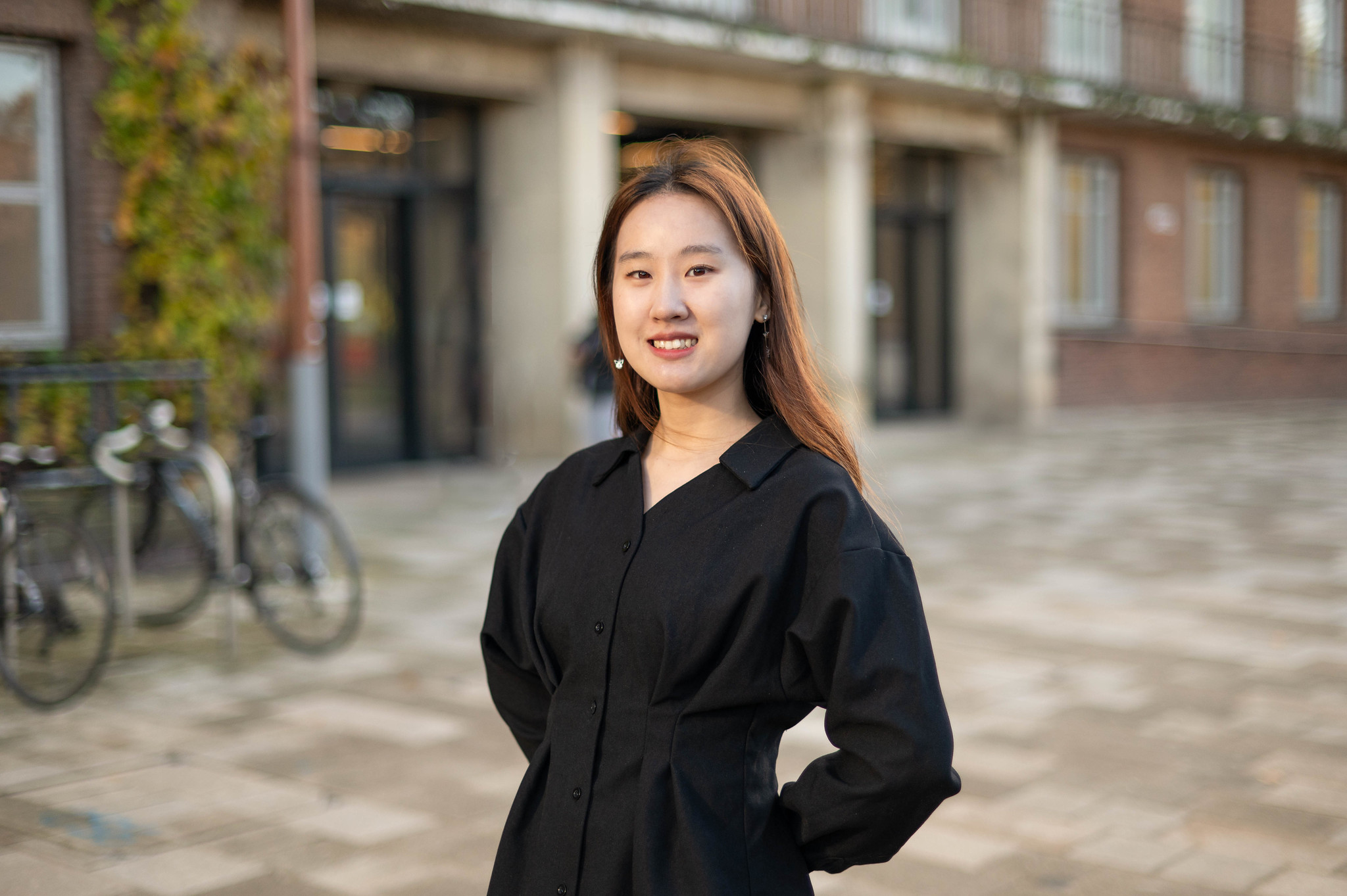 Chen Liu stood outside the Arts building on campus