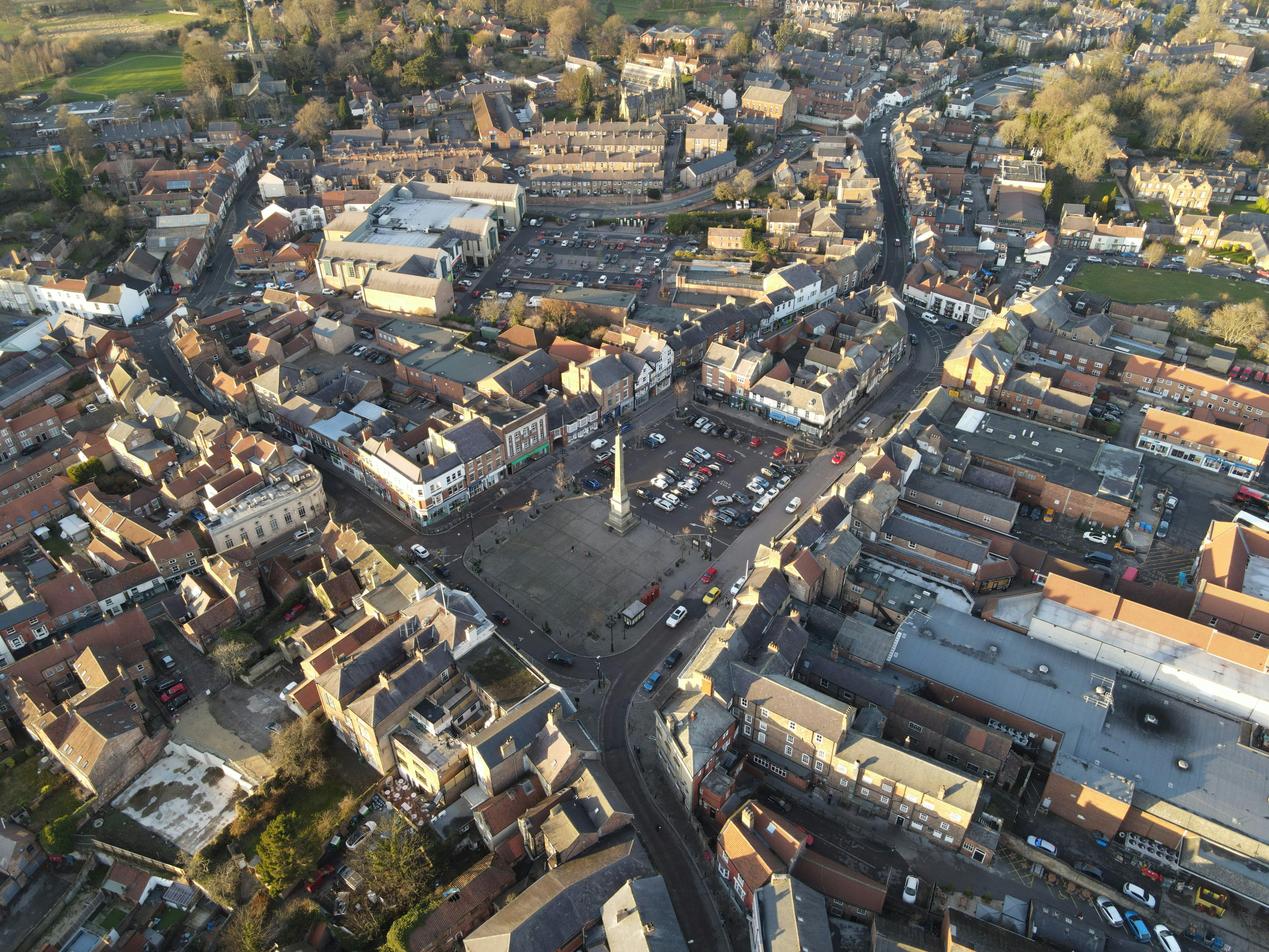 aerial view of town centre