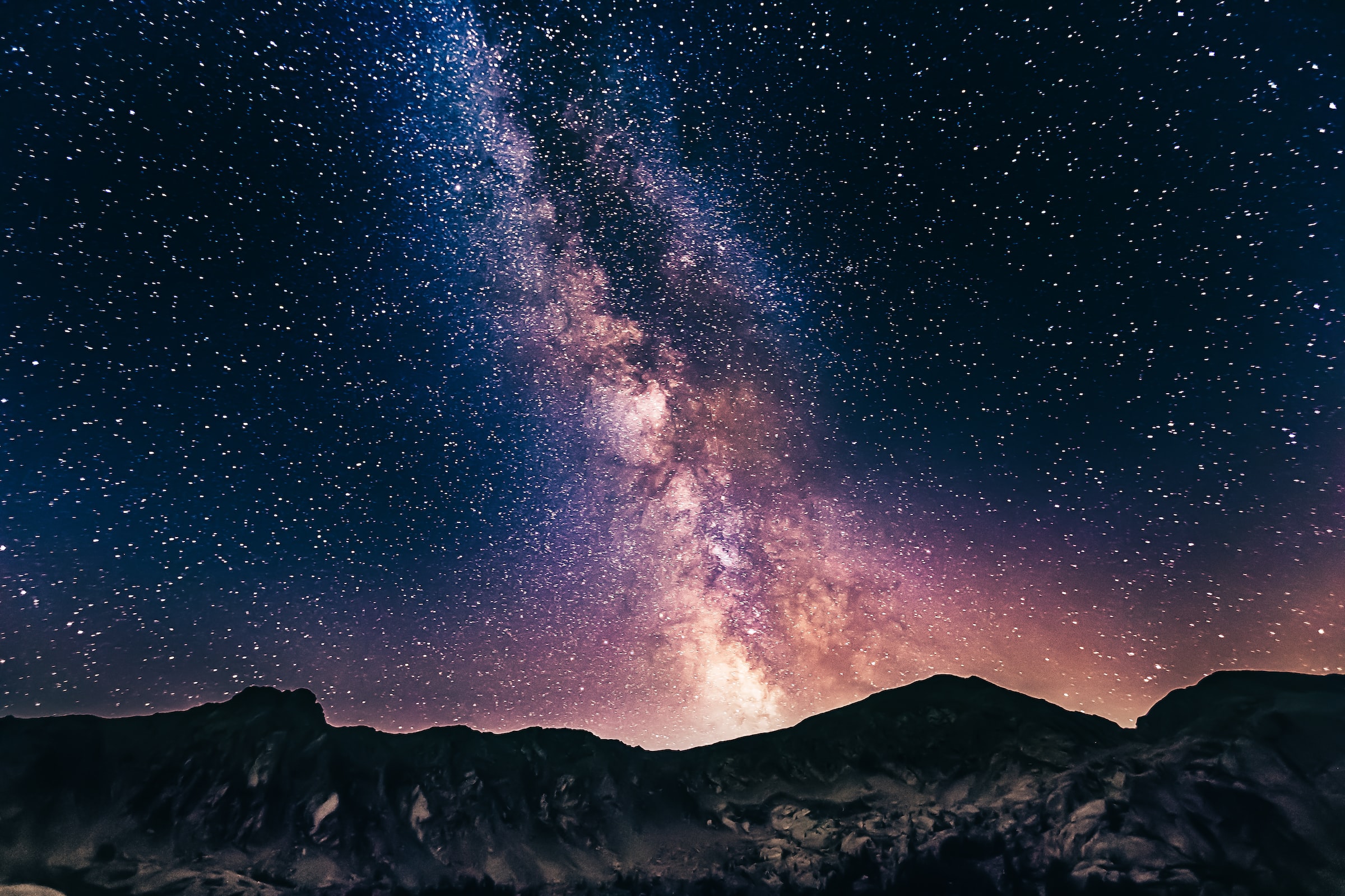 A brilliant starry sky and the Milky Way over the the south Alps.