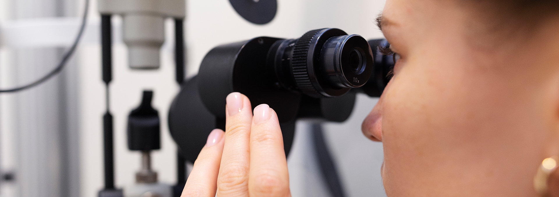 Close up of eye examination equipment