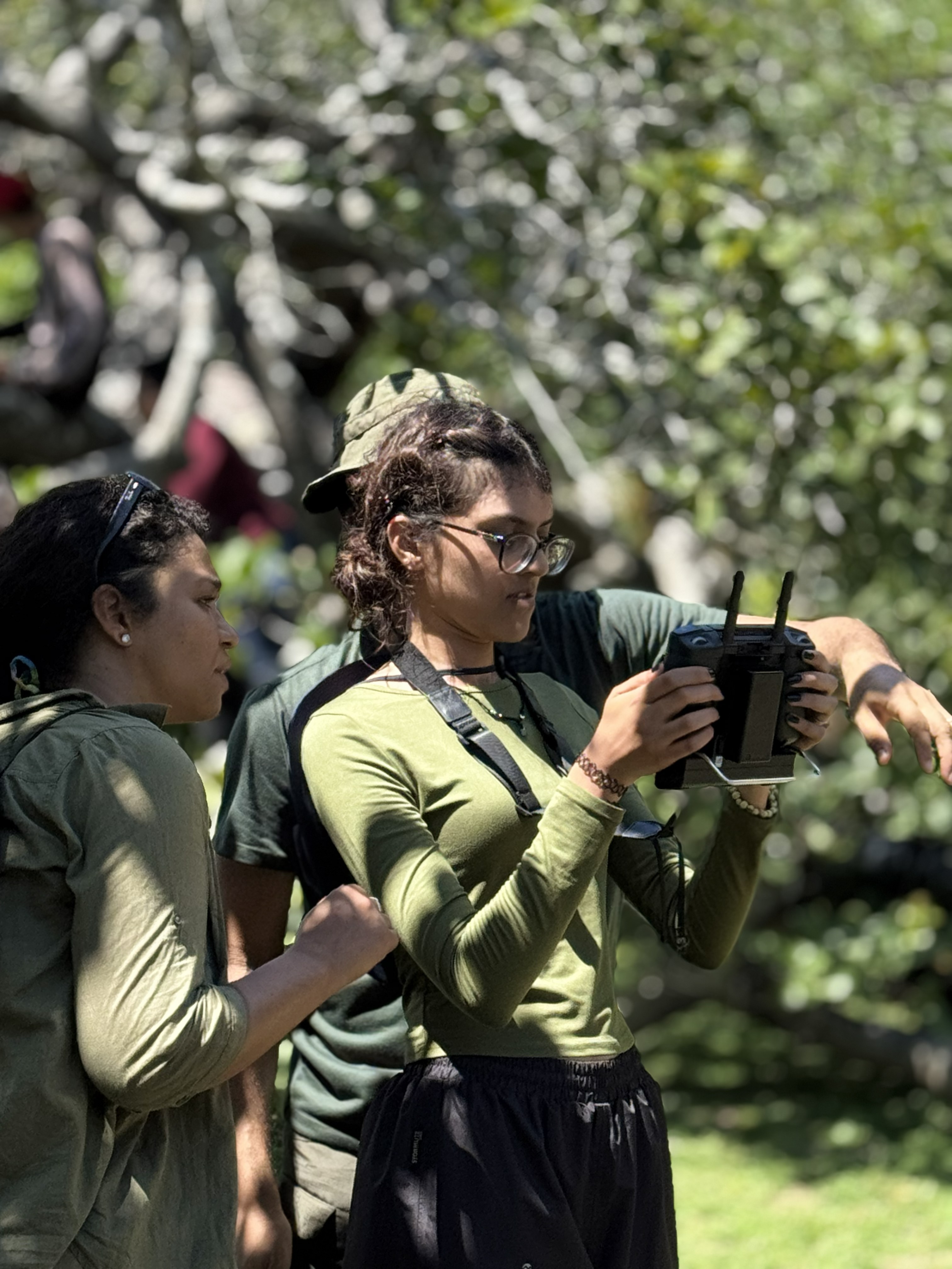 Immerse Amazonia Students controlling LiDAR drone
