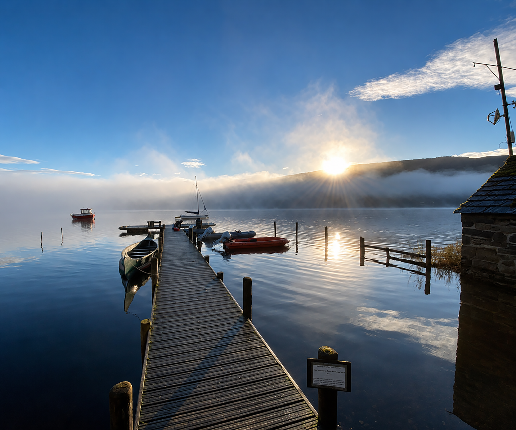 Jetty of Coniston at Raymond Priestley Centre