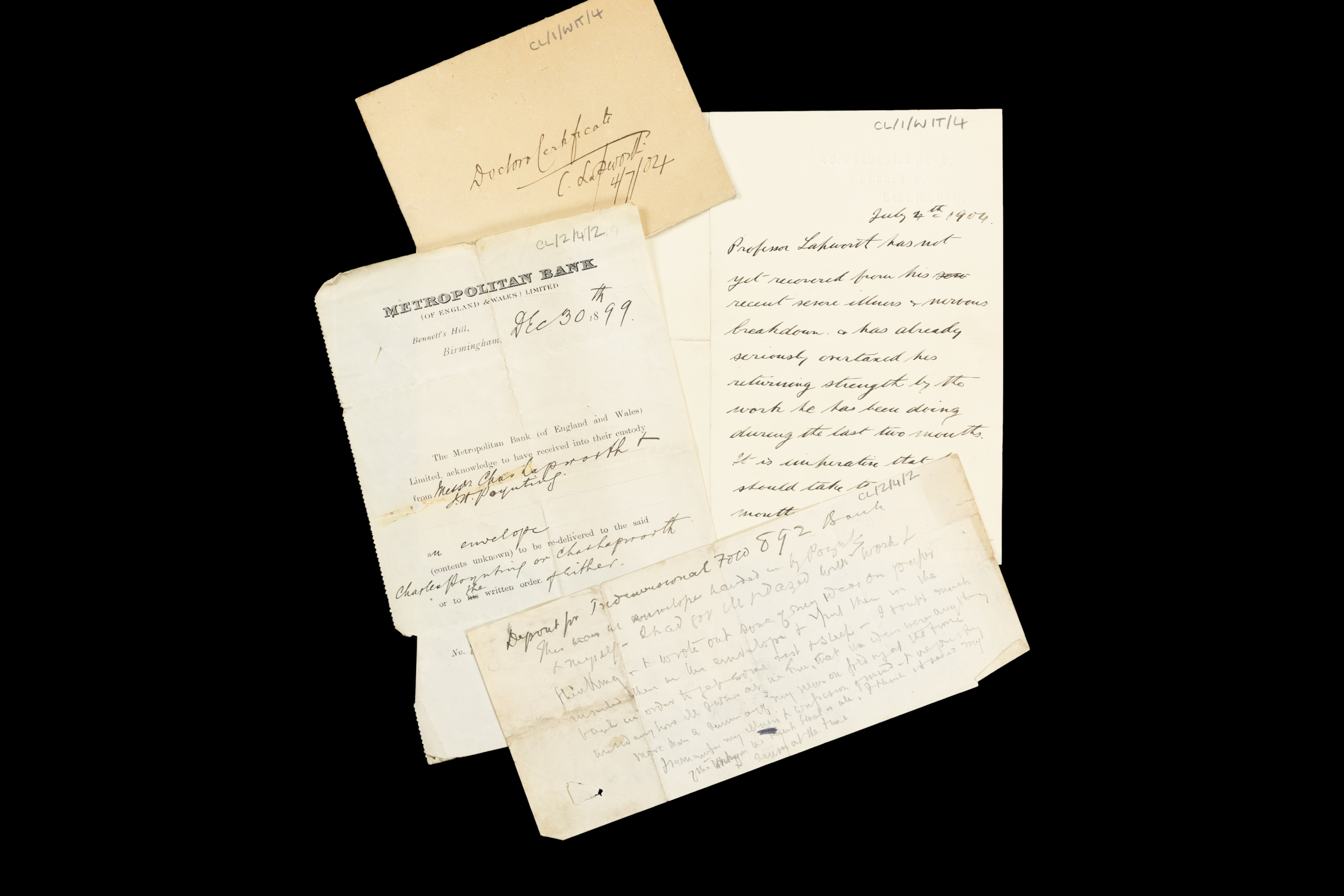 A collage of Lapworth's correspondences.