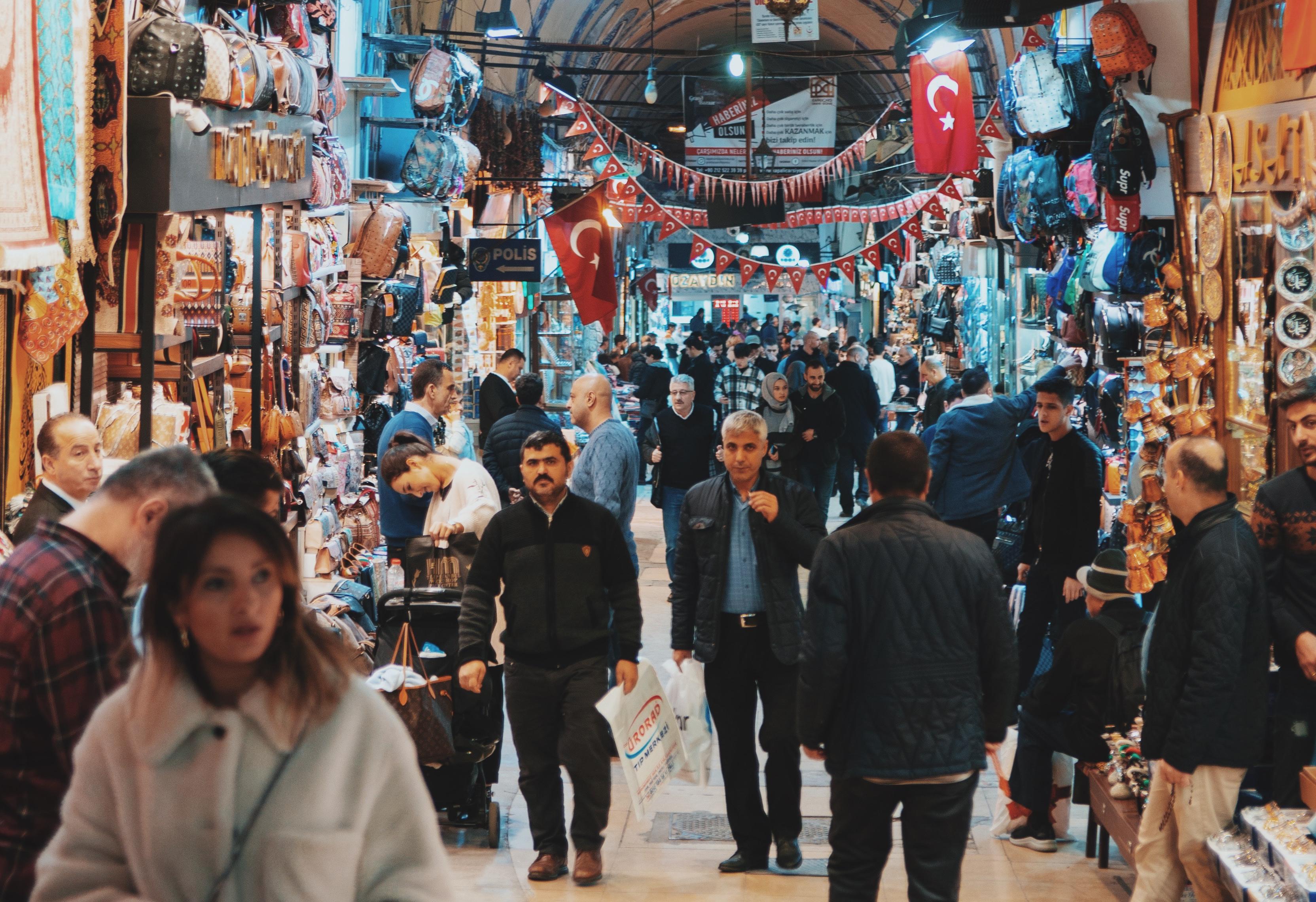 A crowded market in Turkey