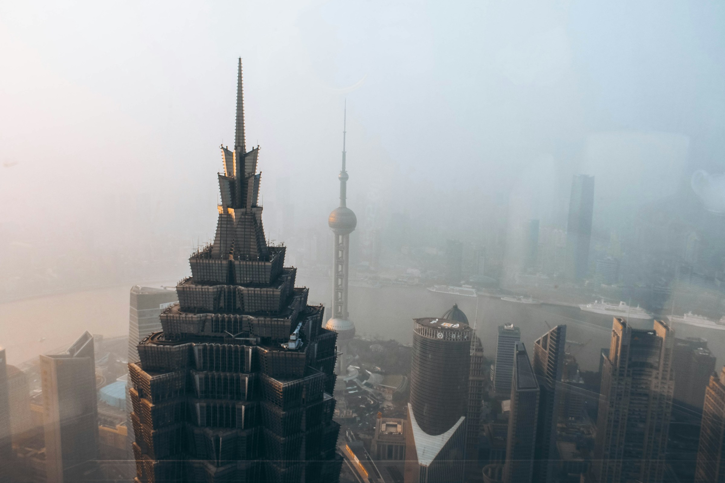 Shanghai skyline shrouded by air pollution