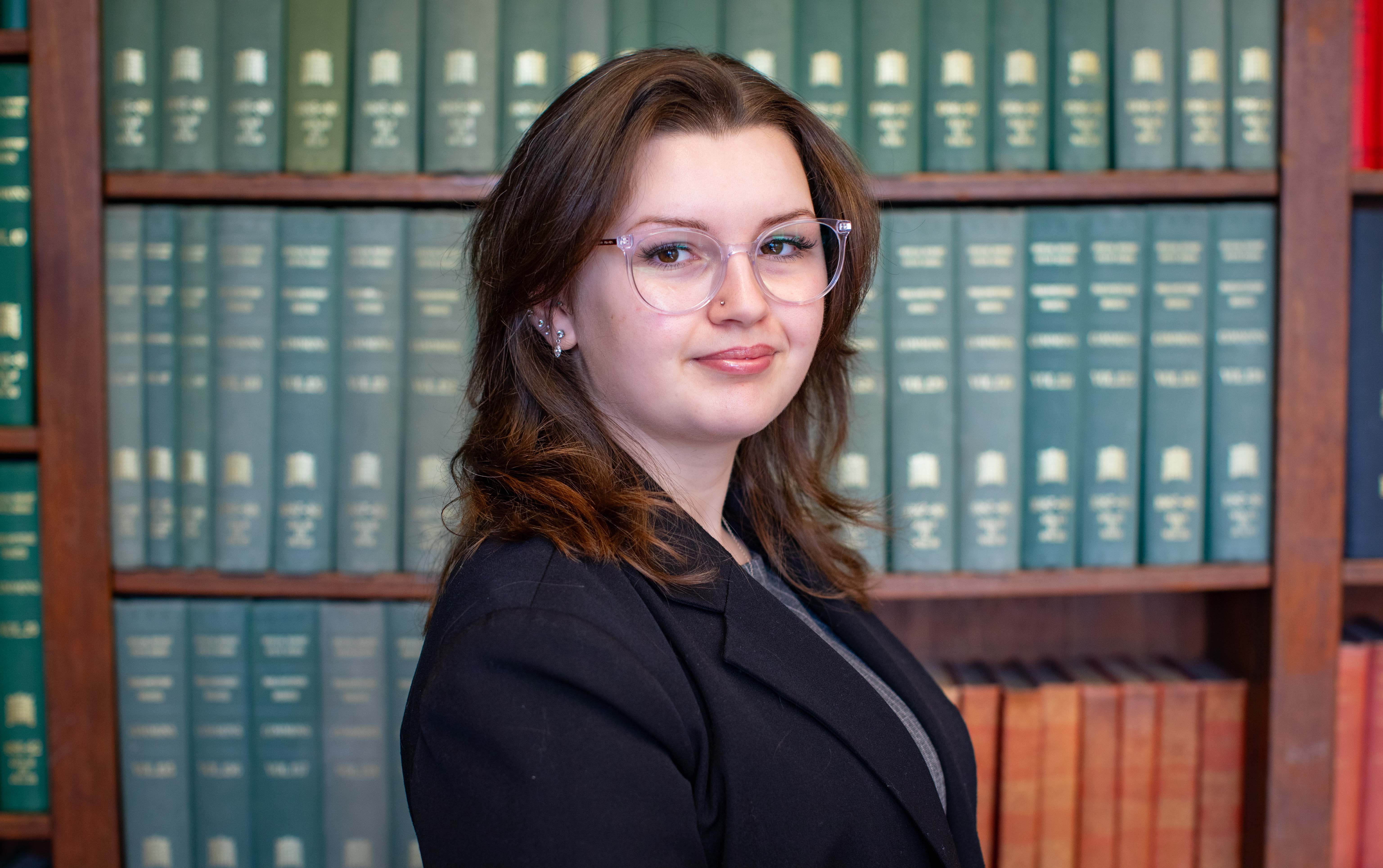 Megan's headshot in the Business School library