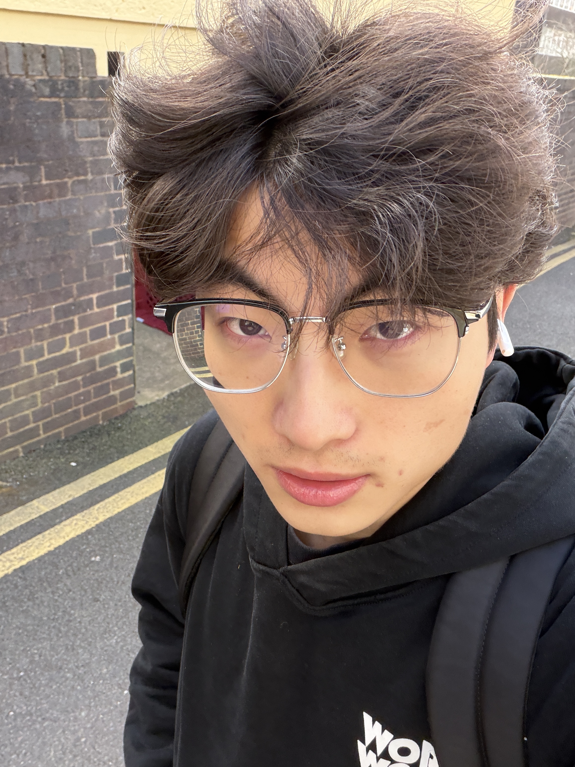 Student Mengyu is looking at the camera.