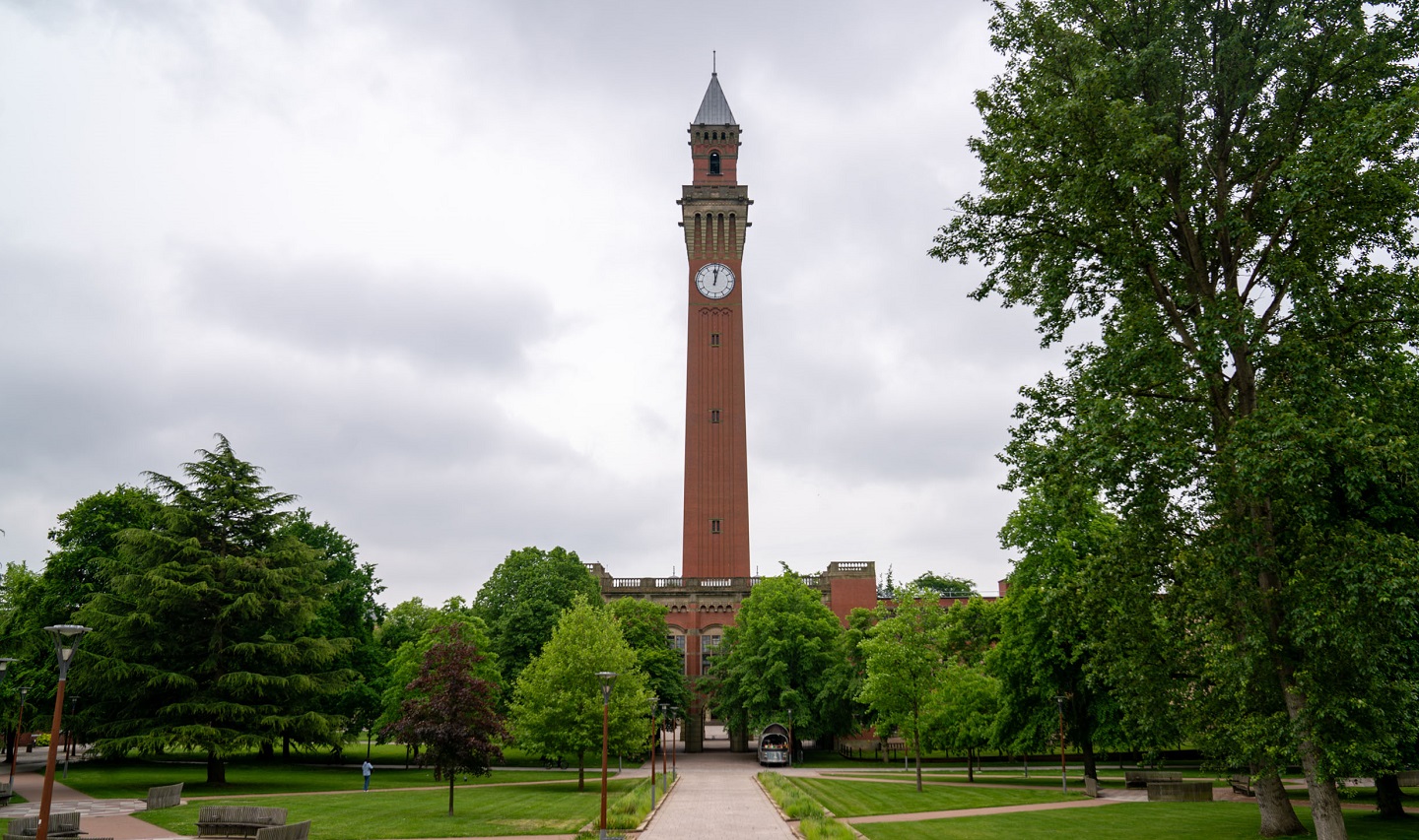 Old Joe clock tower seen from Green Heart parkland