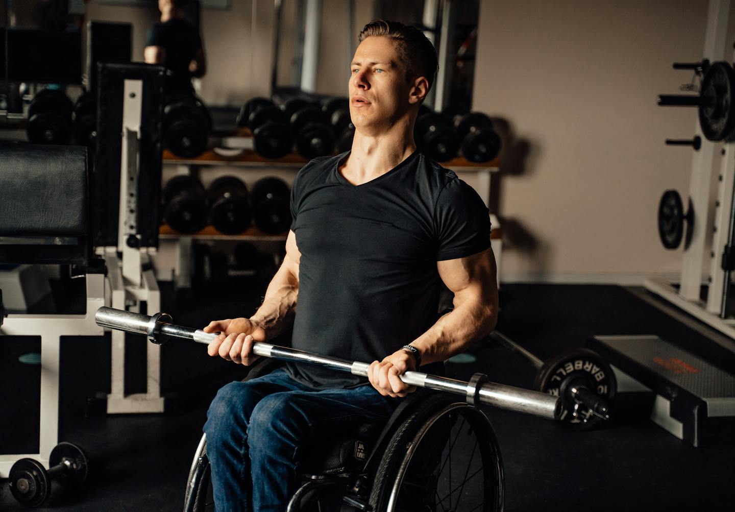 Male disabled weight lifter 