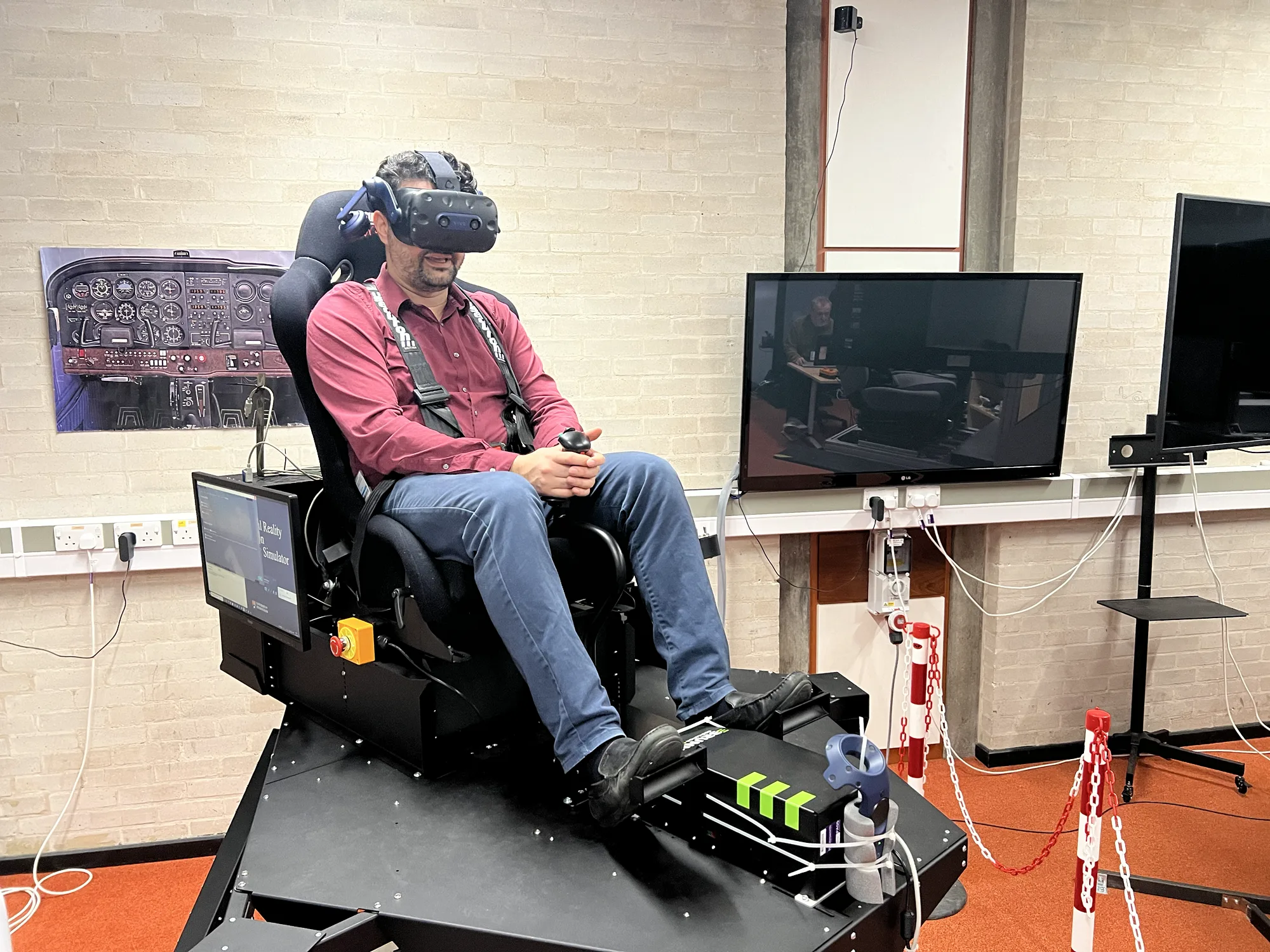 Participant in virtual reality in the lab