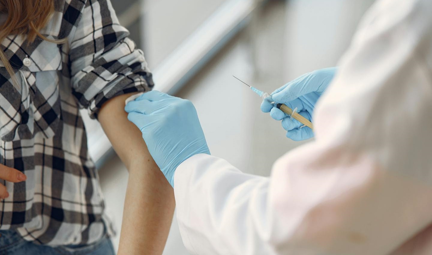 Person being vaccinated