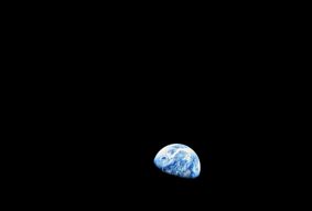 A view of earth from the moon.