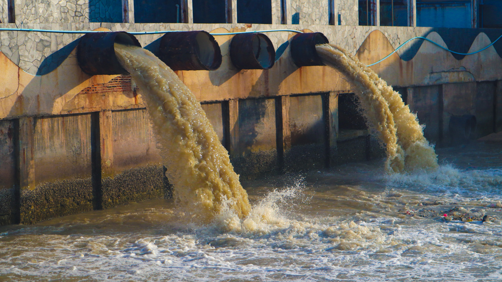 Wastewater emission from industrial plant 